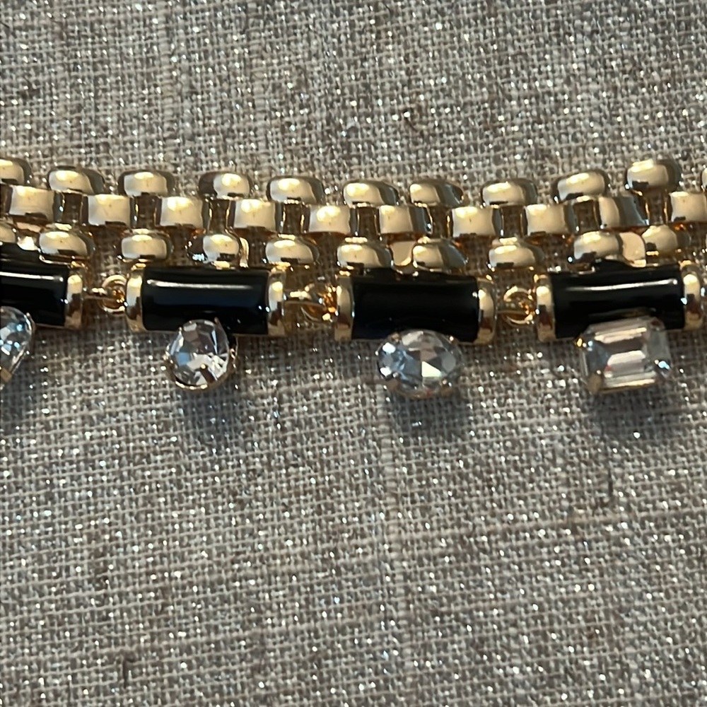 Gemma Layne’s golden chain w black and stones - Picture 5 of 6